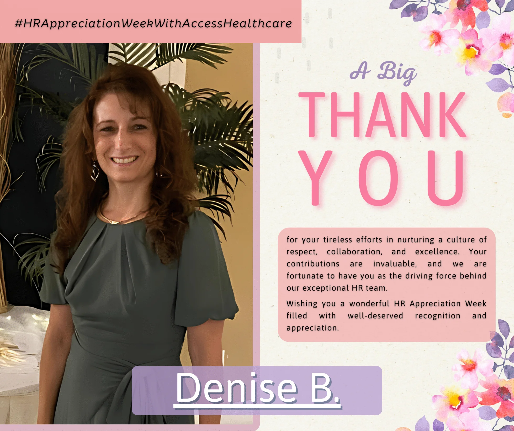 Denise B HR Thanks